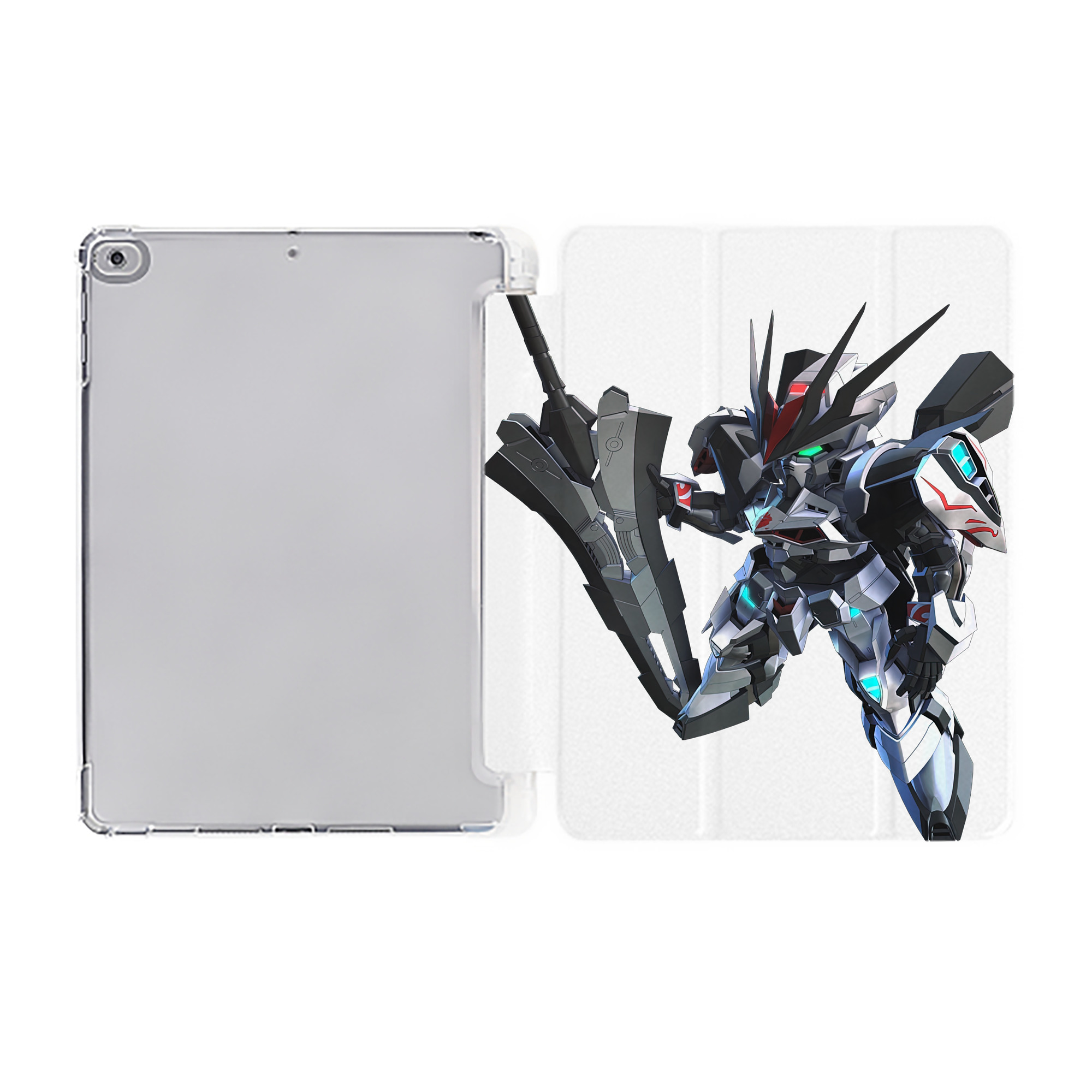 （画像用） 機動戦士ガンダム Mobile Suit Gundam IPad ケース ペン収納付き 三つ折りスタンド PUレザー×シリコン 対応機種9.5/10.5/10.9インチ